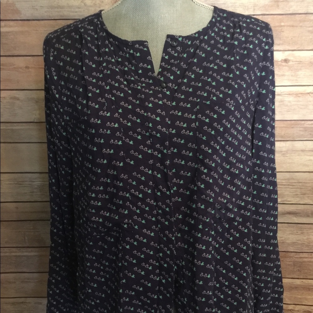 Maeve anthropologie Clara blouse size 6 navy blue
